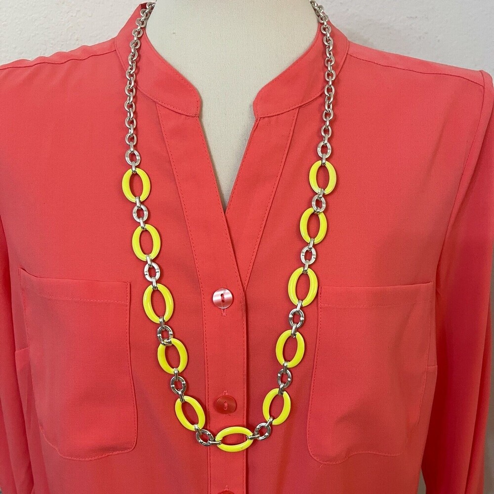 Silver-tone Chains‎ Yellow Women's Fashion Necklace